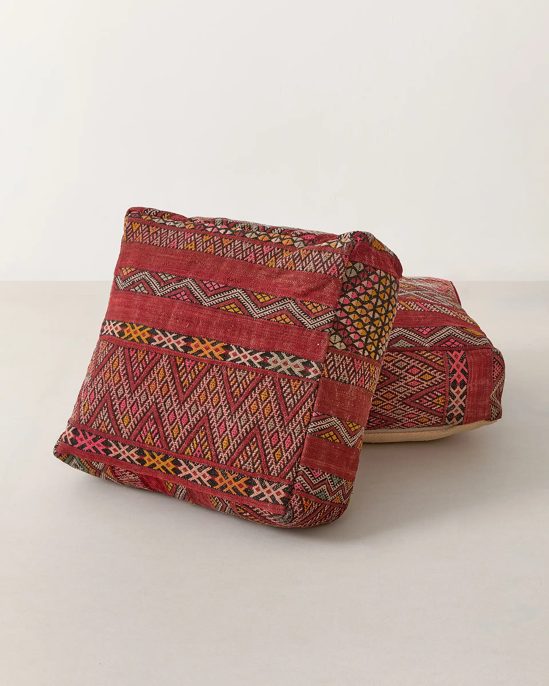 Vintage kilim pouf with lovely pattern