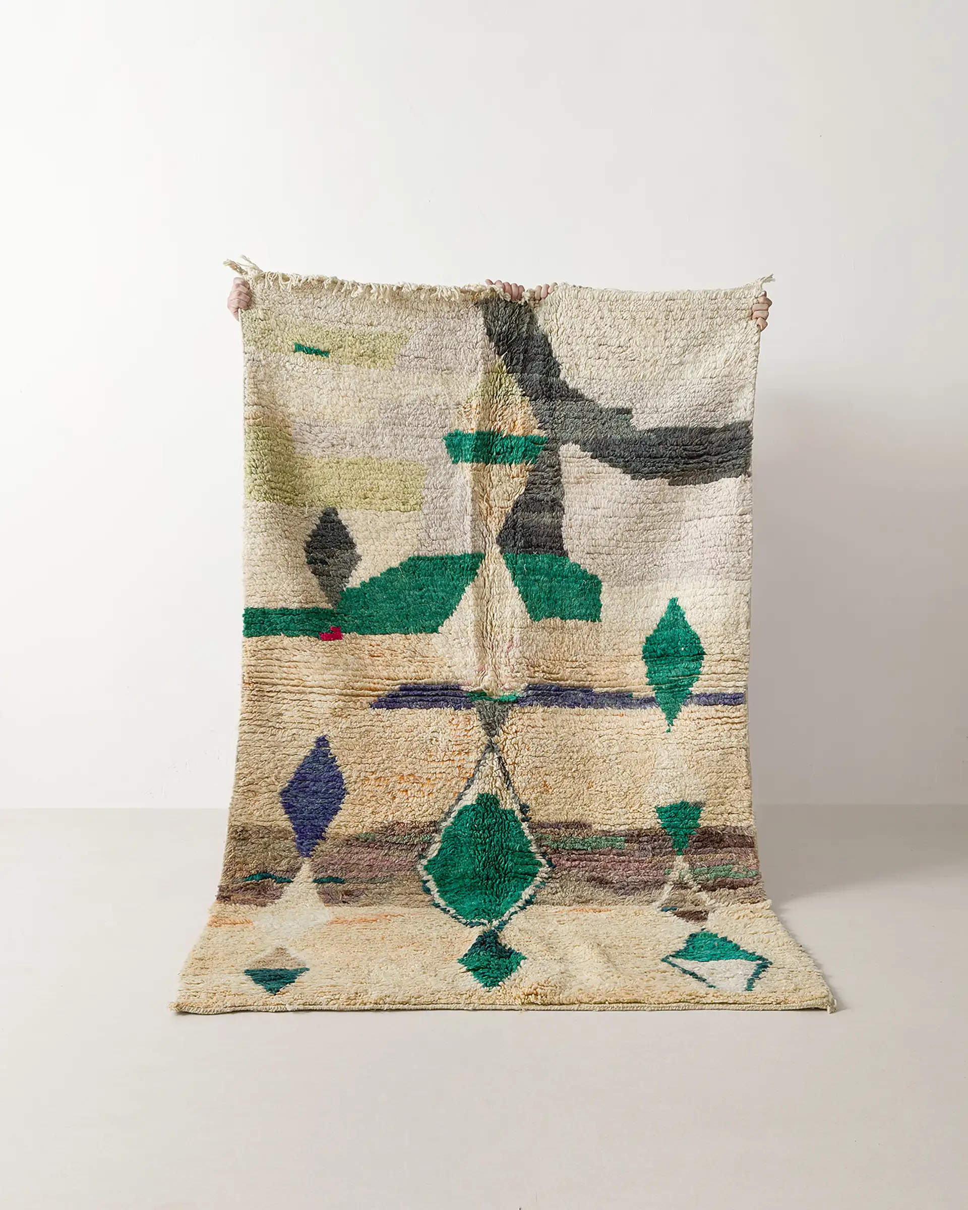 Green diamond Boujad rug