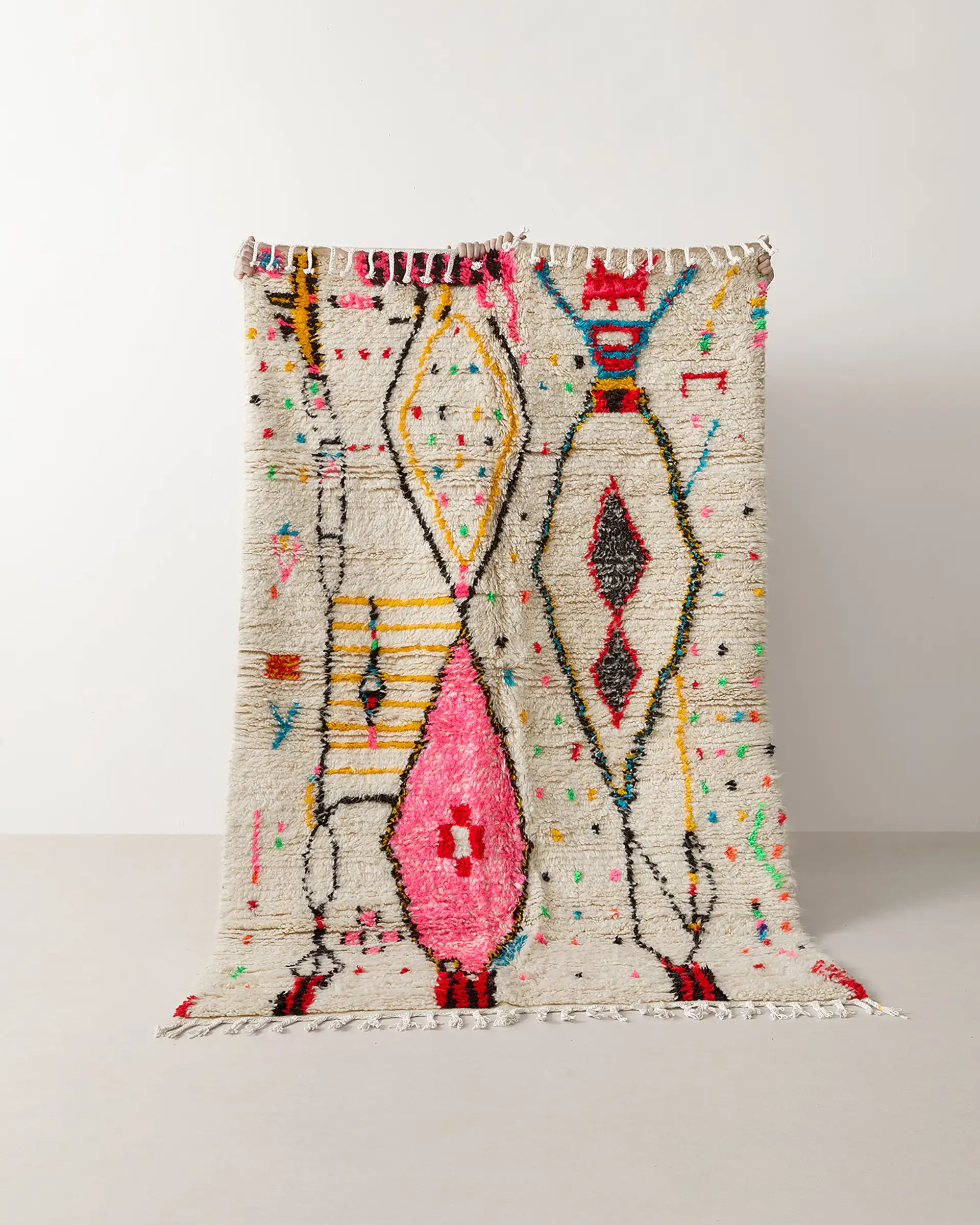Azilal rug with feminine motifs, upside
