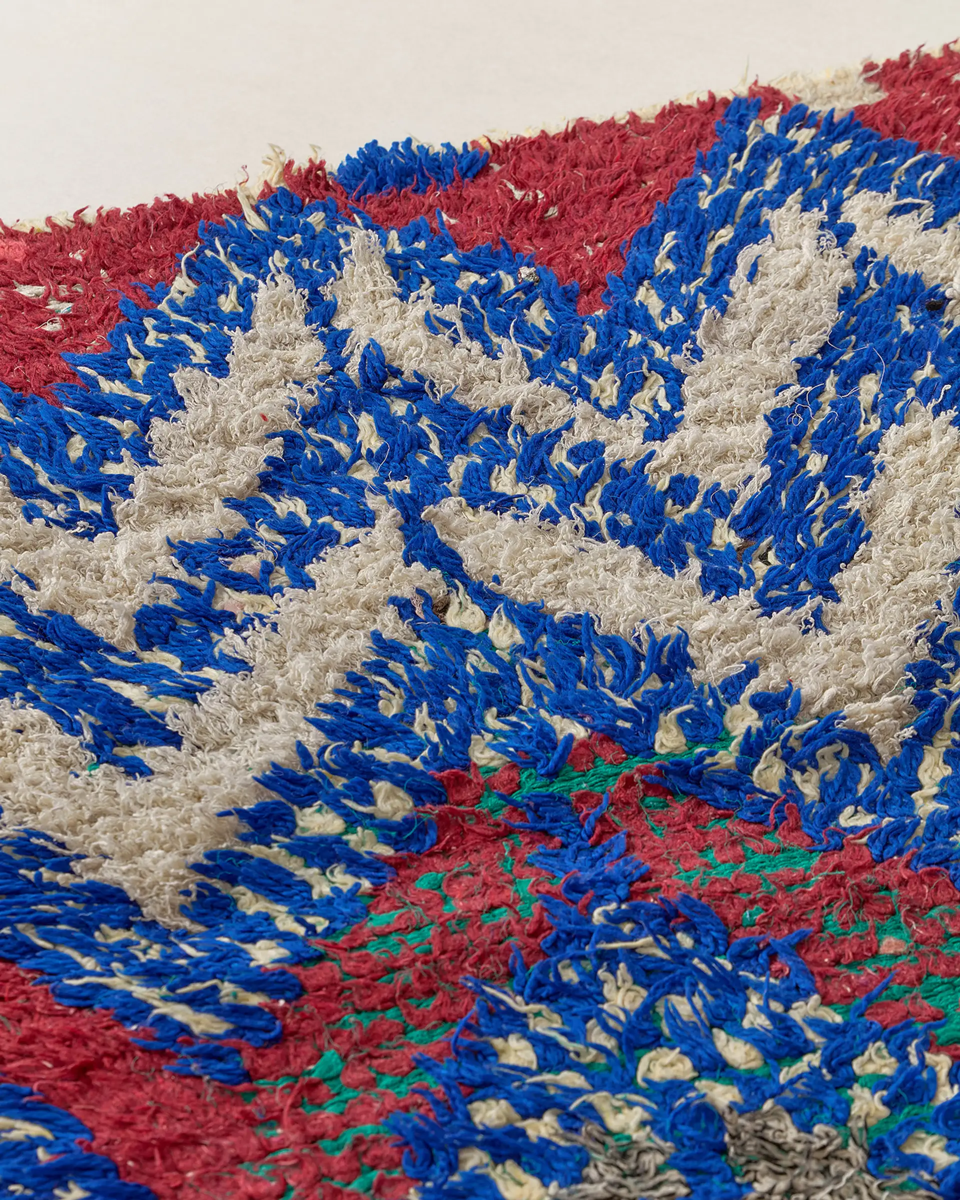 Vintage rug with zigzags close-up