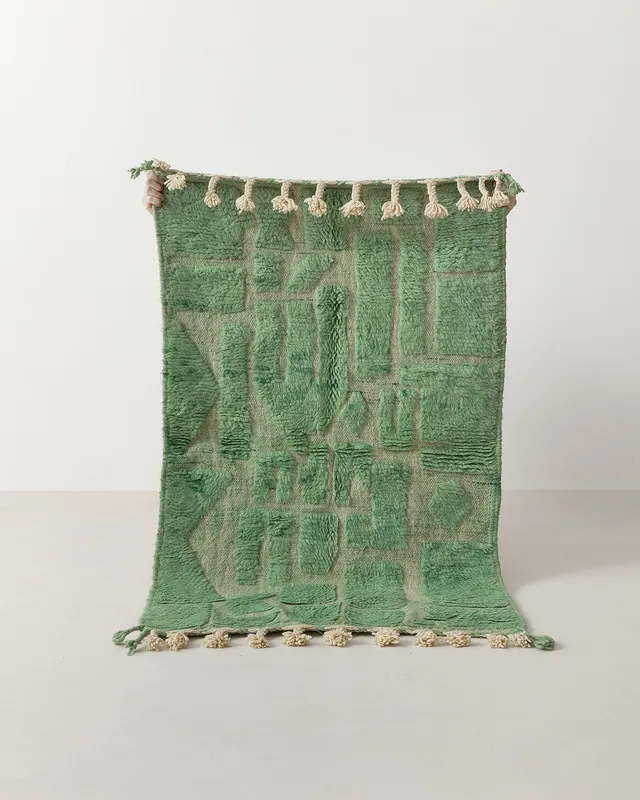 Tiny mint labyrinth rug
