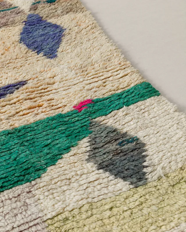 Green diamond Boujad rug details